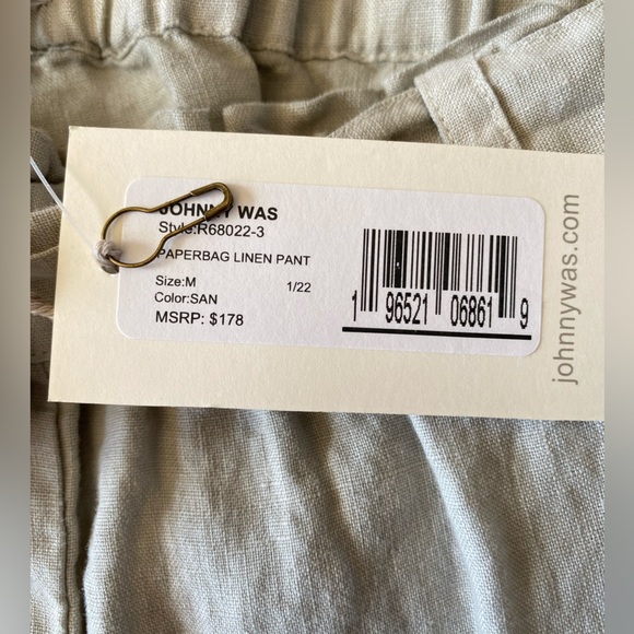 Johnny Was Linen Paperbag Wide Leg Pants - Picture 6 of 15